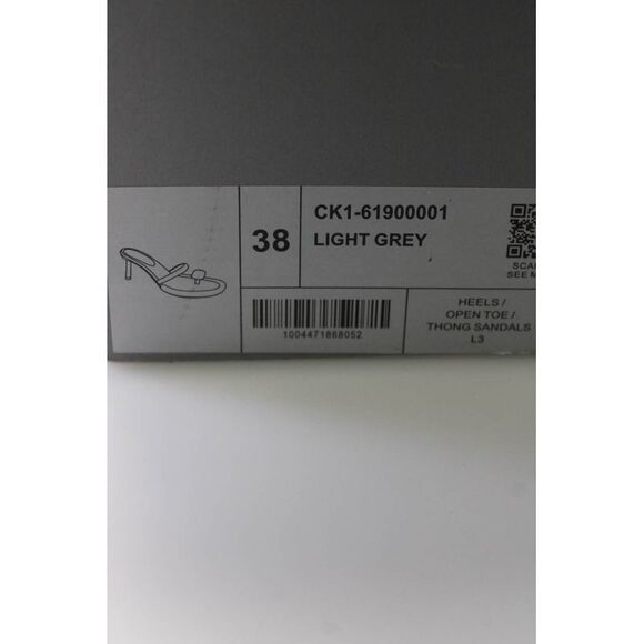 Charles & Keith Women's Open Toe Thong Sandal Heels Heather Gray Size 8 - Picture 5 of 6